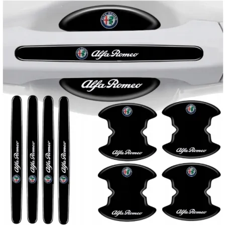Naklejki ochronne pod klamki samochodu ALFA ROMEO MOCNA FOLIA do auta 8 szt
